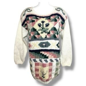 Vintage Classic Elements Sweater Women's Size M Floral Grandmacore (Granny Chic)